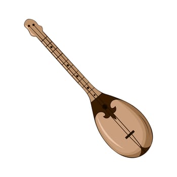 Dombyra Kazakh traditional folk musiacal instrument. Vector illustration.