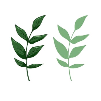Leaves elements, botanical vector isolated on white background suitable for Wedding Invitation,thank you,greeting card