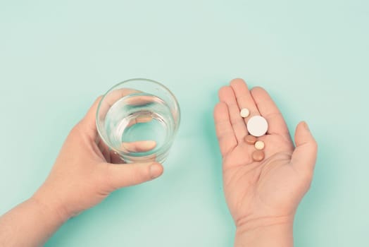 Pills with medicine, addiction to supplements and overdosis, drug prescription, pharmacy tablets, healthcare and treatment