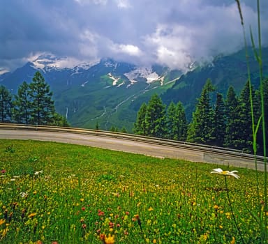 Grossglockner Road in Alps,Austria