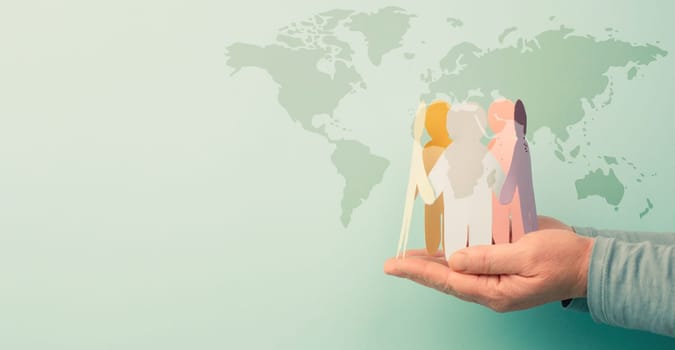 Humanitarian aid, human rights, friendship and respect, support and justice, multicultural team, no discrimination and racism