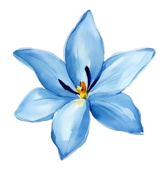 Generative illustration of isolated beautiful blue flower