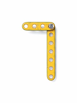 Aged yellow constructor font Number 7 SEVEN 3D rendering illustration isolated on white background