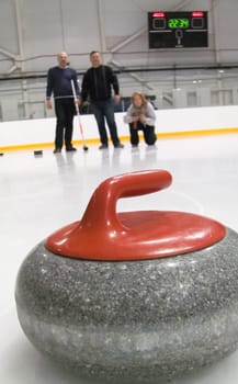 Russia, Volgodonsk - January 18, 2015: Curling. Club curling fans. Curling Club curling fans