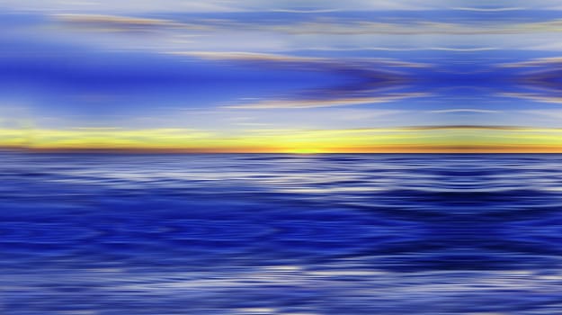 Abstract art colorful bright horizon at sunset close-up