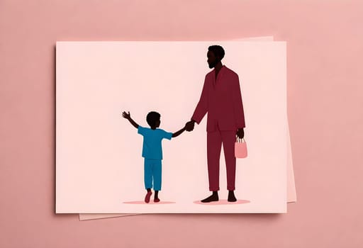 AI generated of a picture of a man and a child holding hands