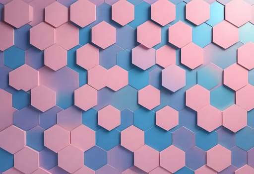 AI generated of a colorful background with a pink and blue pattern of the tiles