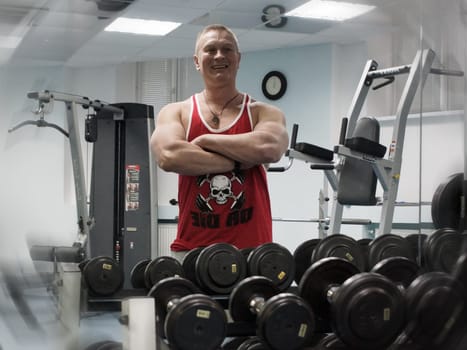 Fitness equipment in the gym. Gym.