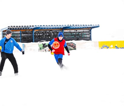 Russia, Volgodonsk - January 18, 2015: SkiingTraining ride on skis Winter sport