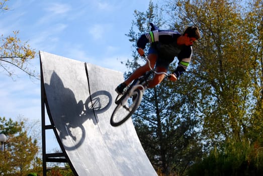 Russia, Volgodonsk - June 30, 2015: Bicycle riding. Cycling the sport accessible to all