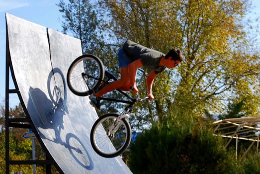 Russia, Volgodonsk - June 30, 2015: Bicycle riding. Cycling the sport accessible to all
