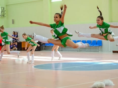 Russia, Volgodonsk - June 18 2015 Girls gymnasts Demonstrations
