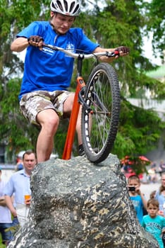 Russia, Volgodonsk - June 30, 2015: Bicycle riding. Cycling the sport accessible to all
