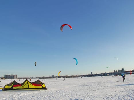 Russia, Volgodonsk - may 19, 2015: Parachuting Skydiving sport for the brave