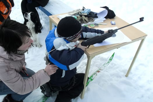 Russia, Volgodonsk - dec 30 2015 Biathlon competitions