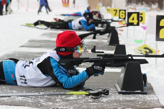 Russia, Volgodonsk - dec 30 2015 Biathlon competitions