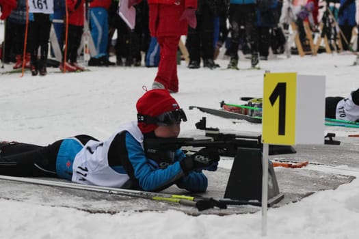 Russia, Volgodonsk - dec 30 2015 Biathlon competitions