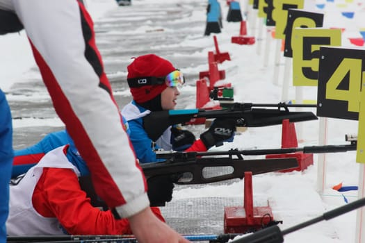 Russia, Volgodonsk - dec 30 2015 Biathlon competitions