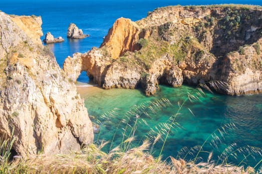 Praia de João de Arens, beach in Alvor near Portimão in Algarve region of Portugal