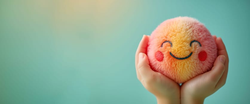 Happy smiling face, mental health concept, positive thinking and attitude, emotion, support and evaluation