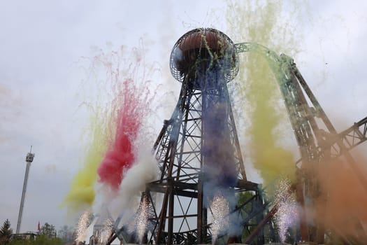 Opening with fireworks at Europapark Rust at the press conference Theme area Croatia - Opening Voltron Nevera 2024