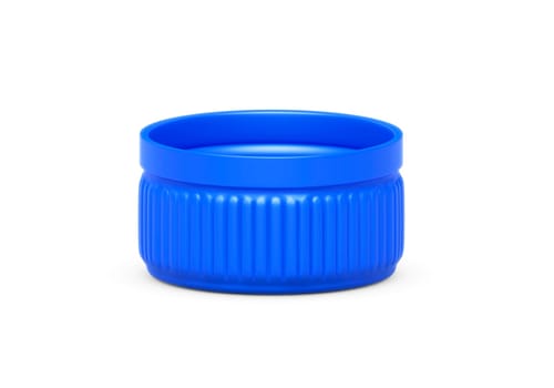 Blue plastic bottle caps isolated on white background