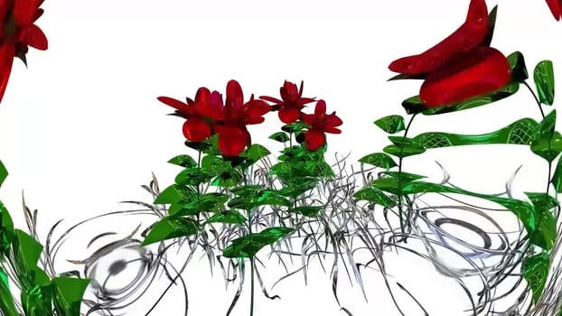 Flowers Botanical Digital Rendering. High quality photo