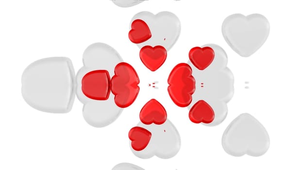 Romantic Heart Background 3D Rendering. High quality photo