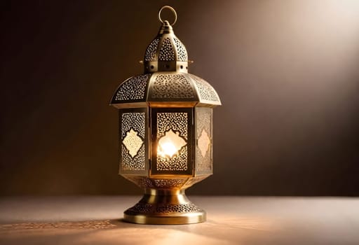 AI generated of seasonal greeting card Eid alAdha lantern lit during Eid alAdha event