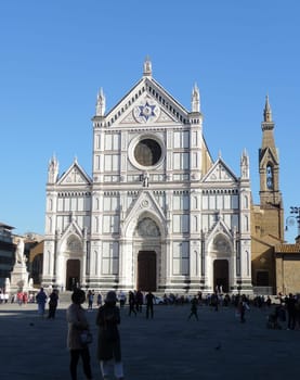 Florence, Italy October 8, 2019: Santa Croce is a Franciscan church built in 1792