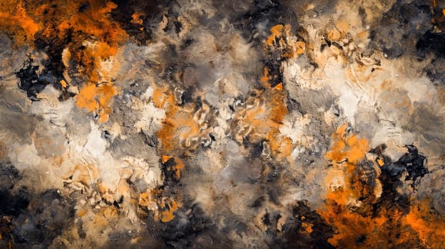 The pattern and design are in rusty orange and gold tones.