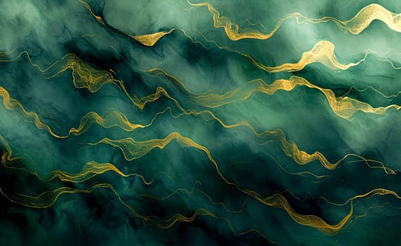 Close-up of a painting with golden lines on it