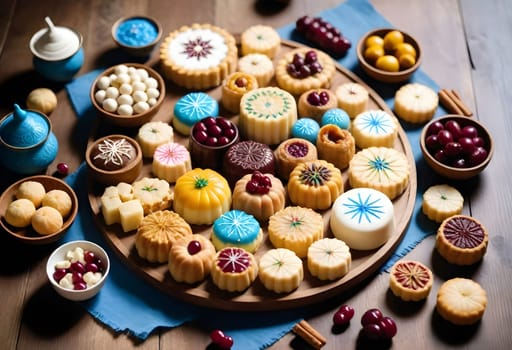 AI generated of a table with many different types of desserts on it