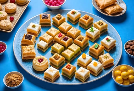 AI generated of a platter of desserts for eid al adha celebration
