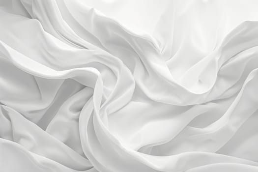 A close up view of a pristine white sheet draped delicately, evoking a sense of serenity and purity.