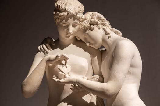 Bassano del Grappa, Italy - December 2022: Cupid and Psyche standing, Antonio Canova. Concept of love, couple, eros