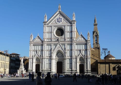 Florence, Italy October 8, 2019: Santa Croce is a Franciscan church built in 1792