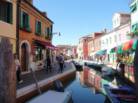 Burano, Italy October 11, 2019: Burano is an island in the Venetian Lagoon, northern Italy, near Torcello at the northern end of the lagoon