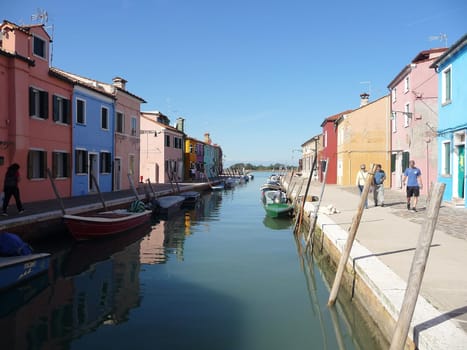 Burano, Italy October 11, 2019: Burano is an island in the Venetian Lagoon, northern Italy, near Torcello at the northern end of the lagoon