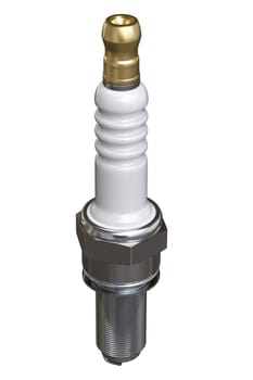 Spark plug isolated on white background 3d render