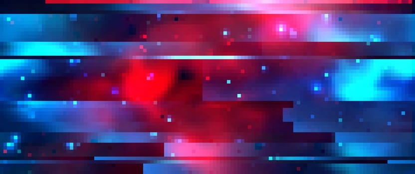Trendy line art pattern with glitch on dark background. Modern style vector. Abstract blue geometric element