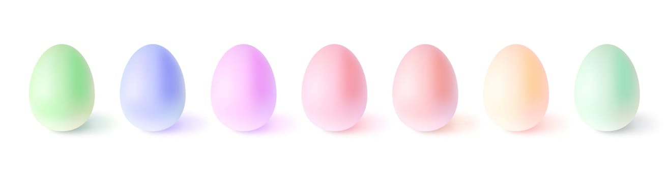 Easter Egg Pile Vector Elements 3d