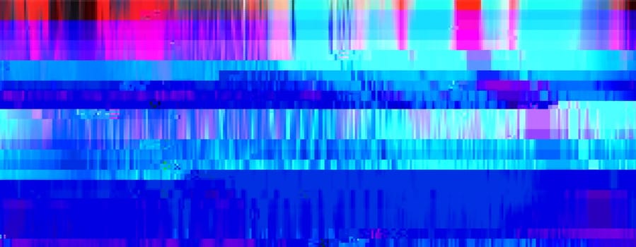 Trendy line art pattern with glitch on dark background. Modern style vector. Abstract blue geometric element