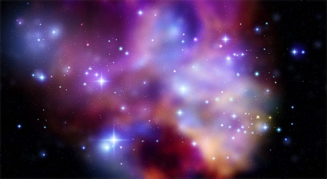 Space vector background with realistic nebula and shining stars. Magic colorful galaxy