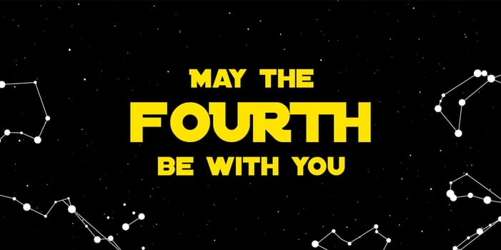 Happy May the 4th. Cosmos, universe futuristic vector illustration