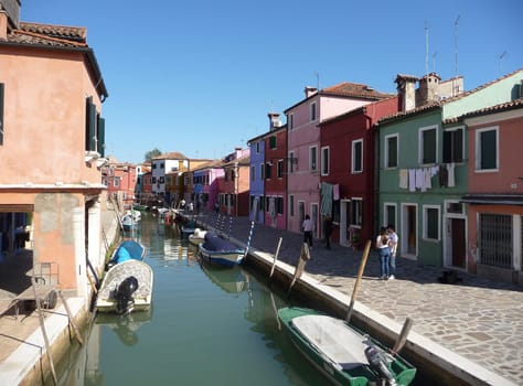 Burano, Italy October 11, 2019: Burano is an island in the Venetian Lagoon, northern Italy, near Torcello at the northern end of the lagoon