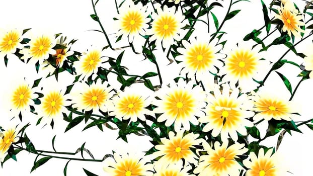 Flowers Botanical Digital Rendering. High quality photo