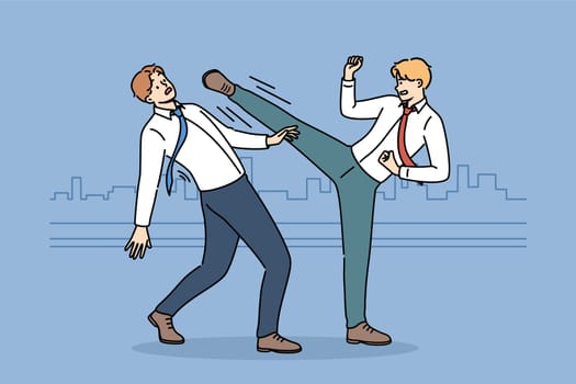 Fierce competition among business men caused scramble for positions and opportunities to gain new clients. Fierce competition and struggle of company managers who want to achieve goal at any cost