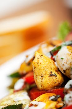 closeup of grilled potatoes