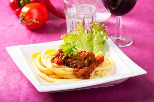 hungarian goulash with macaroni pasta